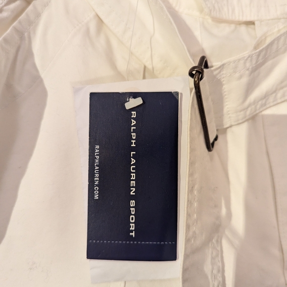 🤍 NWT Vintage Ralph Lauren Sport Women's White Cuffed Belted Shorts - Picture 2 of 13
